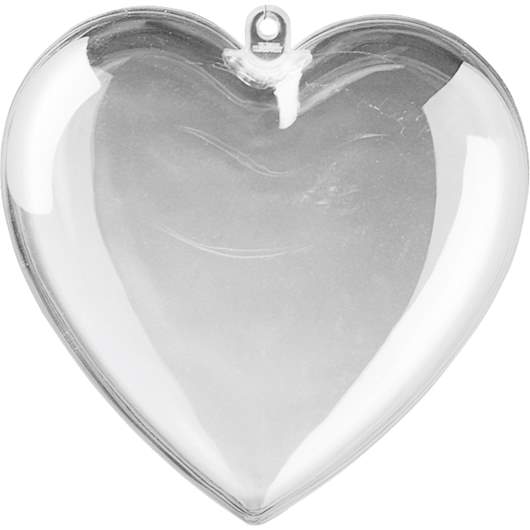 Acryl hart met ophangoog 14cm deelbaar